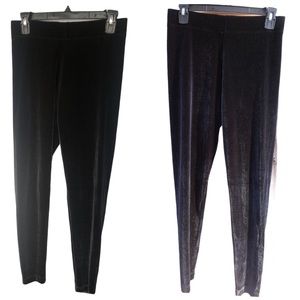 Lou & Grey Black Velvet Leggings Size M